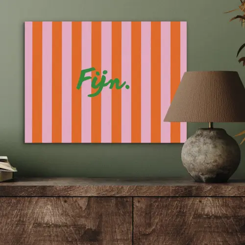Patroon - Oranje - Fijn - Strepen PET vilt klein -sfeer2