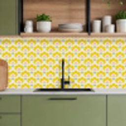 Design - Retro - Seventies - Geel keuken achterwand 2 middel 871 -sfeer3