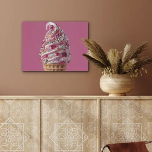 Softijs - Edelstenen - Roze - Hoorntje PET vilt klein -sfeer4