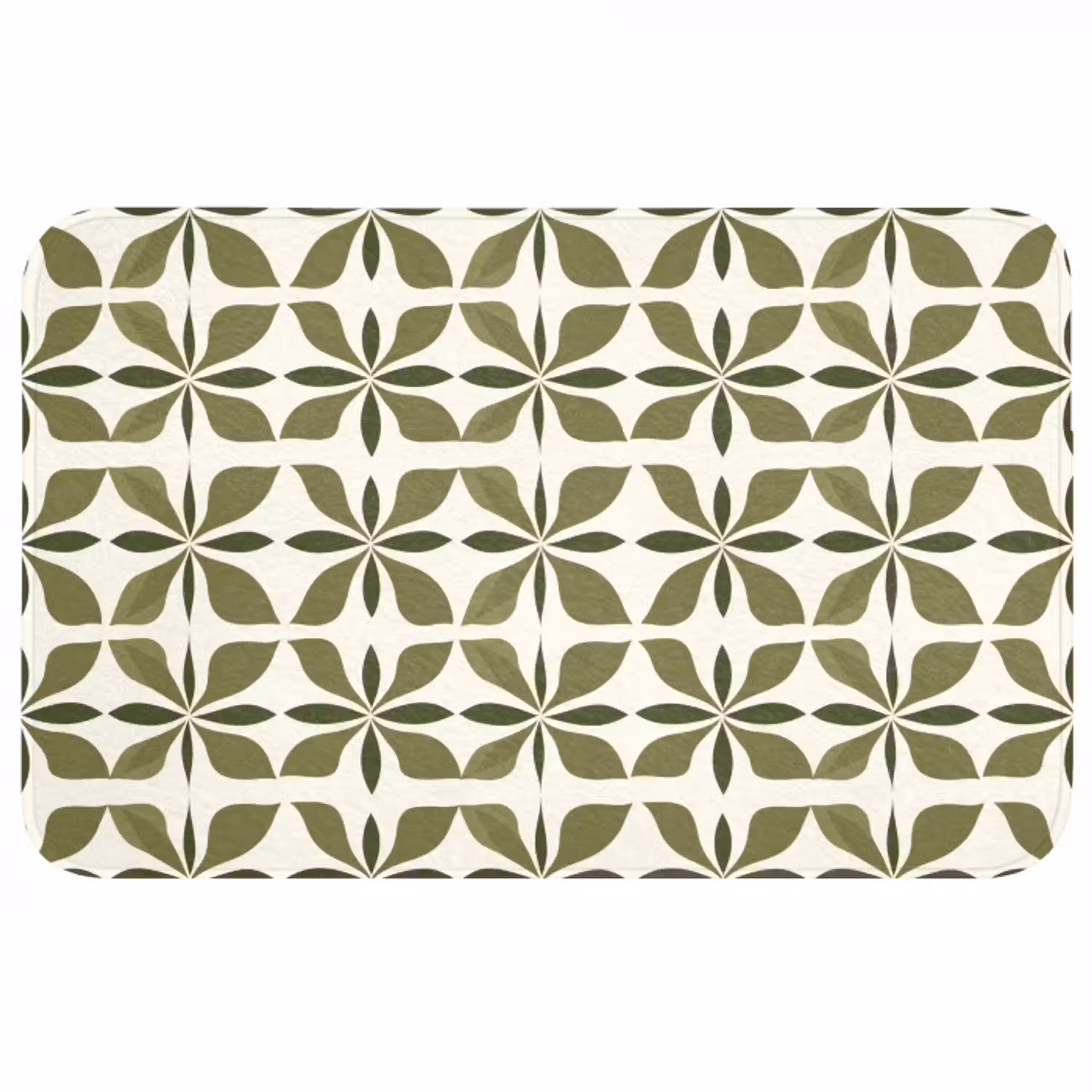 Botanisch - Retro - Groen WCmat middel 1009 -3d