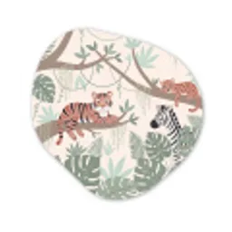 Jungle - Rustiek - Pastel Wandcirkel Organisch Forex 3mm klein -3d