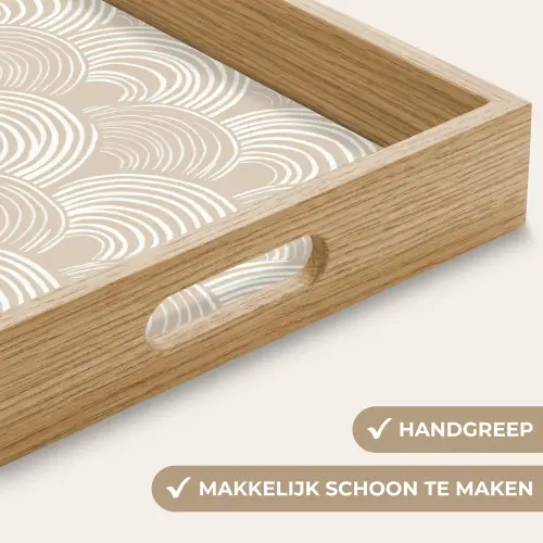 Golven - Structuur - Beige Dienblad Rechthoek middel 911 -USP_HandgreepNL