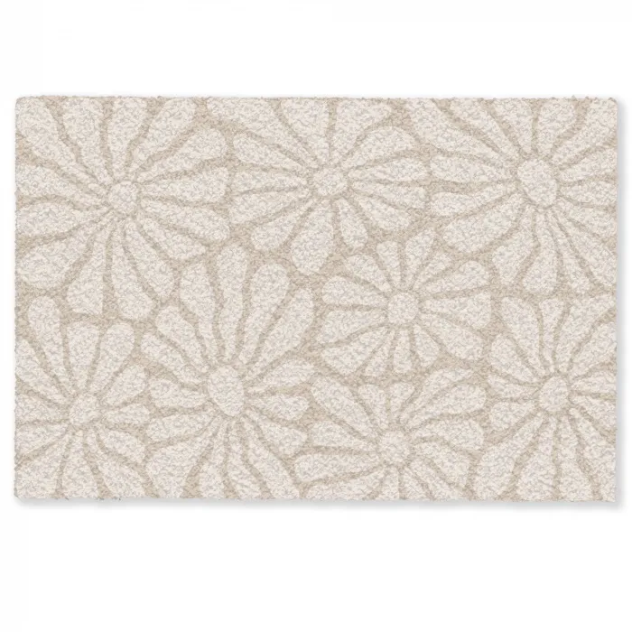 Bloemen - Print - Beige - Bruin - Minimalistisch Deurmat klein -zkaufland3d