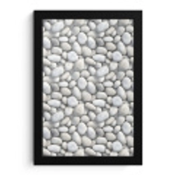 Steentjes - Grijs - Ovaal fotolijst zwart zonder passe partout klein 224 -3d