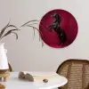 Hengst - Steigert - Rood Wandcirkel kunststof plaat 5mm dik klein -sfeer4