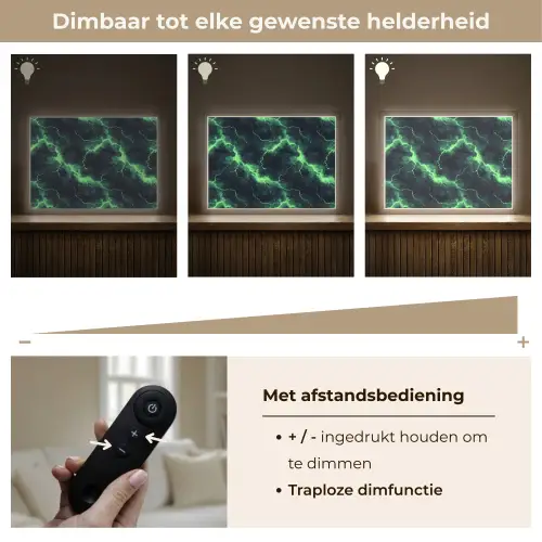 Groen - Bliksem - Storm Light Box met batterij (Wandlamp) middel 907 -USP_dimbaarNL