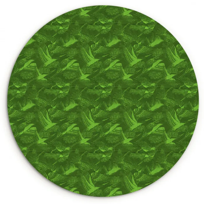 Groen - Vogels - Vleugels Wandcirkel plexiglas klein 852 -3d