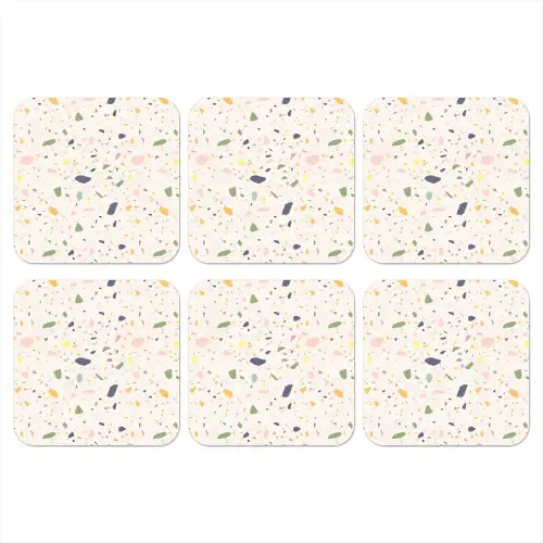 Terrazzo - Patroon - Kleurrijk  - Festival onderzetter kurk middel 366 -3d