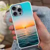 Zee - Zeilboot - Zonsondergang Hoesje iPhone 16 Pro Max met koord klein -sfeer3