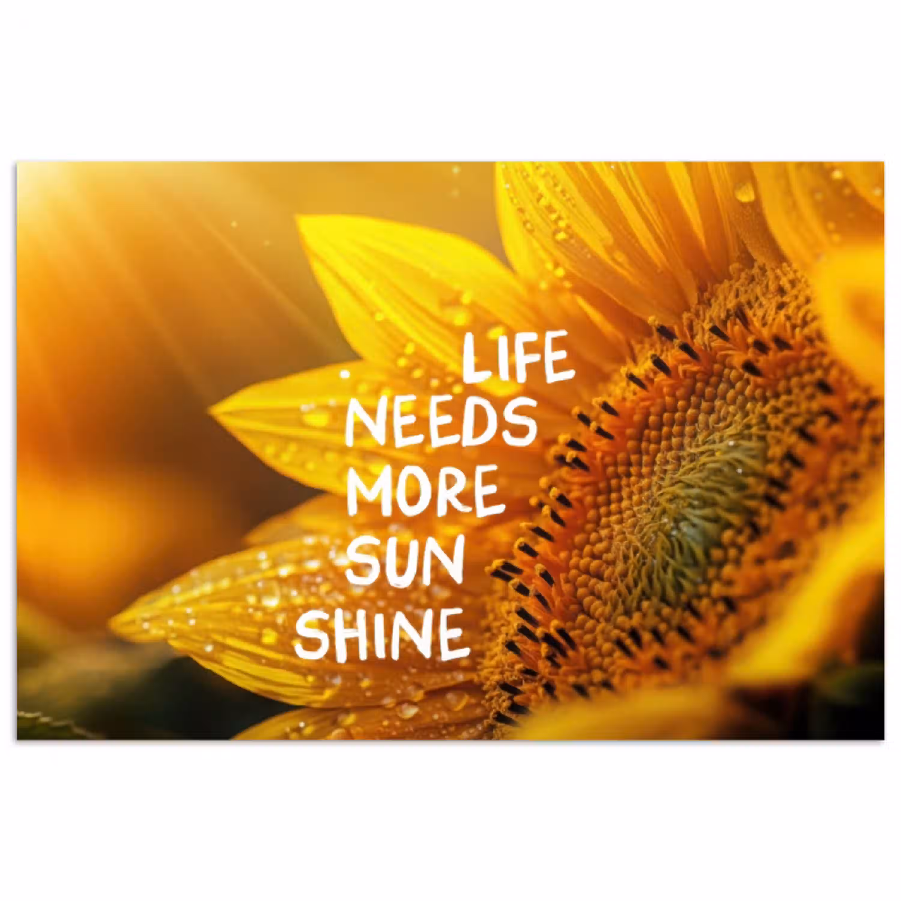 Zonnebloem - Close up - Geel - Quote poster papier klein -3d