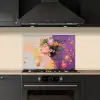 Abstract - Vrouw - Bloemenkroon - Goud keuken achterwand spatscherm klein -sfeer1