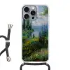 Bloemen - Meer - Bergen - Groen Hoesje iPhone 16 Pro Max met koord klein -3d