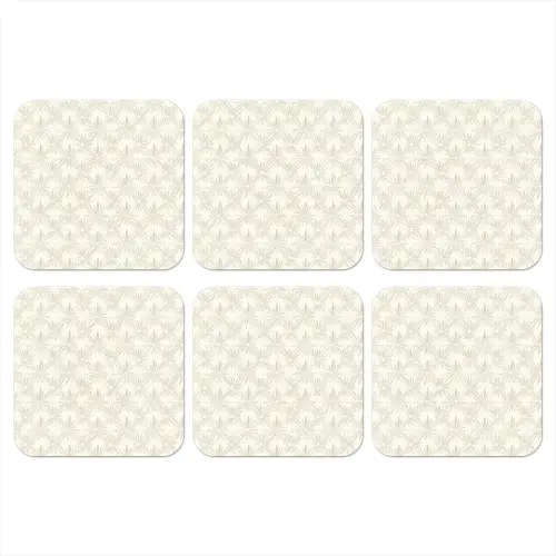 Patroon - Bloemen - Beige onderzetter kurk middel 366 -3d