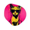 Kat - Art - Zonnebril - Roze Wandcirkel Organisch Plexiglas middel -3d