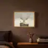 Pluis - Vrouw - Beige Light Box met batterij (Wandlamp) middel -sfeer4