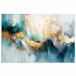 Abstract - Kunst - Gold - Blauw poster papier klein -3d