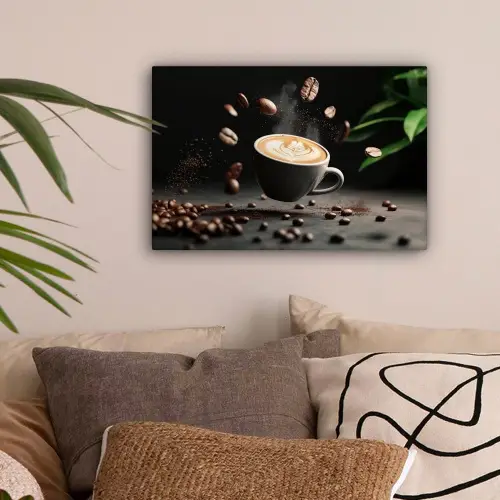 Cappuccino - Kop - Bonen - Bruin canvas 2cm klein -sfeer1
