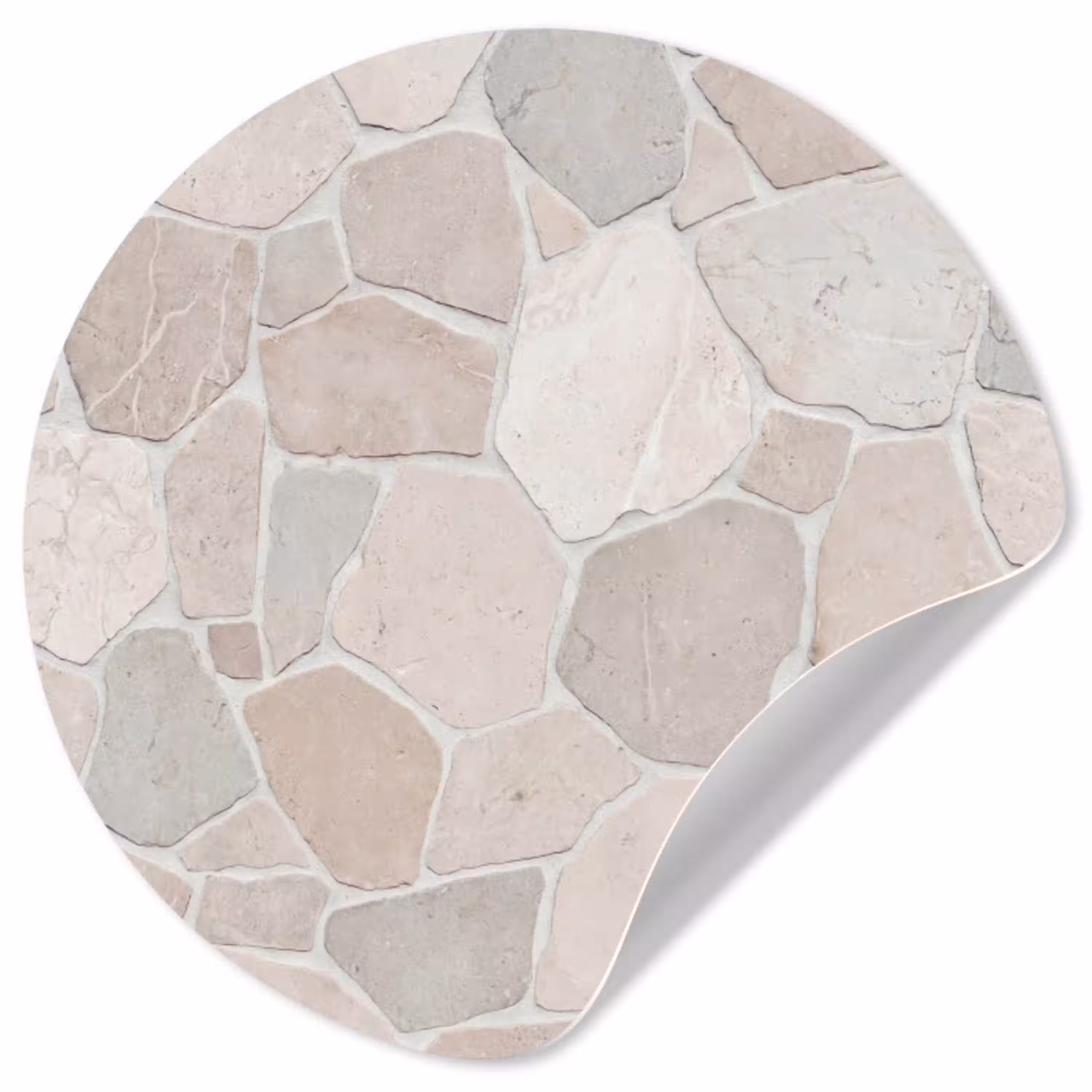 Steen - Patroon - Textuur - Beige Wandcirkel behangsticker klein -3d