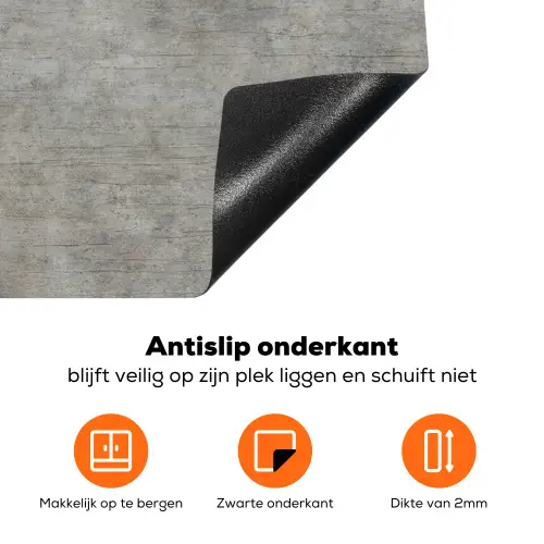 Beton - Muur - Patronen Inductie beschermer vinyl 3mm klein 276 -zzzzzzz-td-onderkant