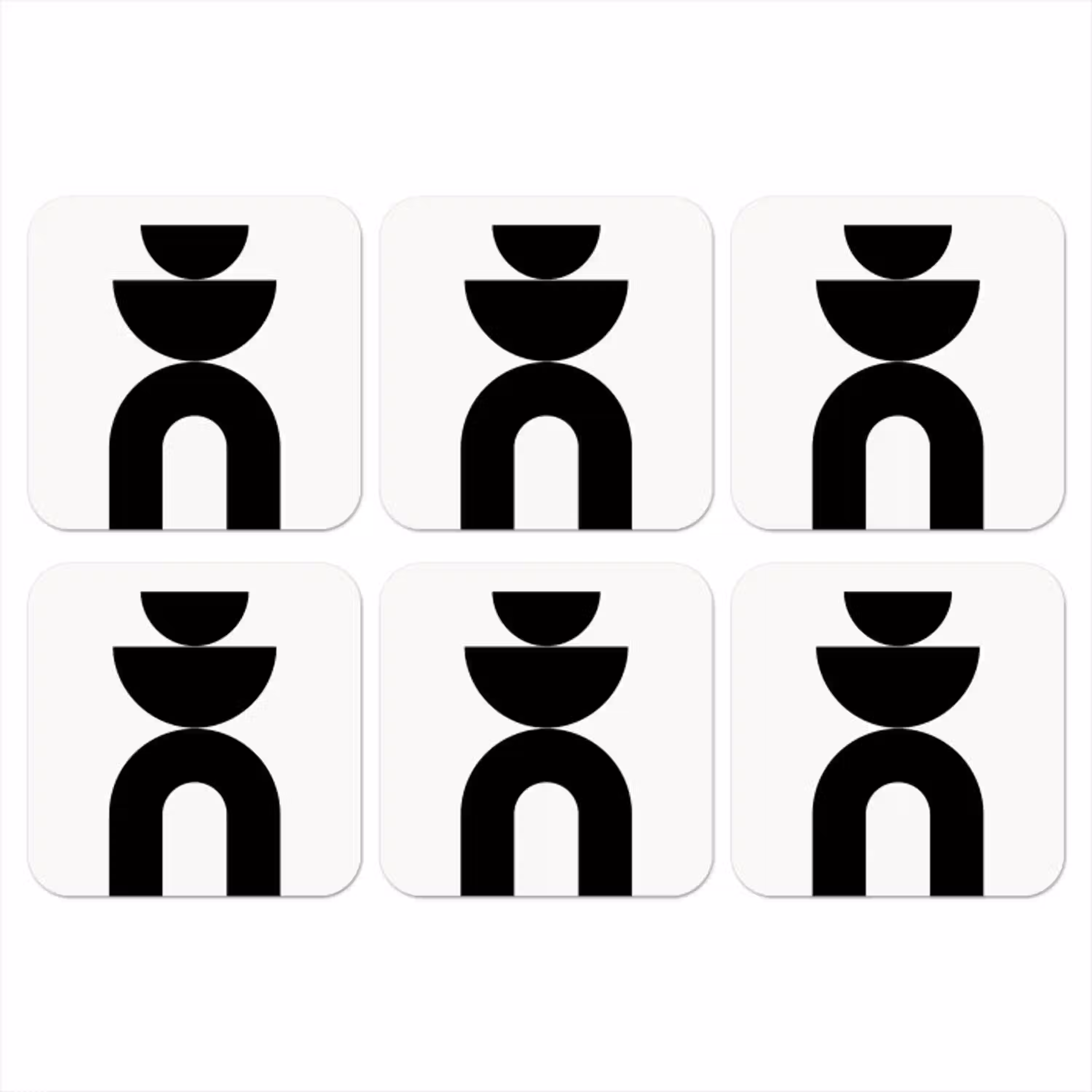 Minimalistisch - Kunst - Wit onderzetter kurk middel -3d