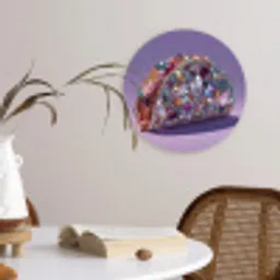Edelstenen - Glitters - Paars - Kleurrijk Wandcirkel kunststof plaat 5mm dik klein -sfeer4