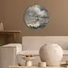 Vuurtoren - Golven - Storm Akoestische PET Vilt - Rond klein -sfeer1