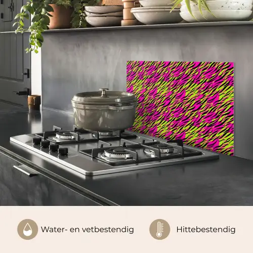 Roze - Groen - Neon - Dieren keuken achterwand spatscherm klein 900 -usp_NL