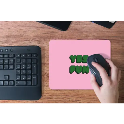 Yes fun - Groen - Roze muismat rubber klein -toetsenbord