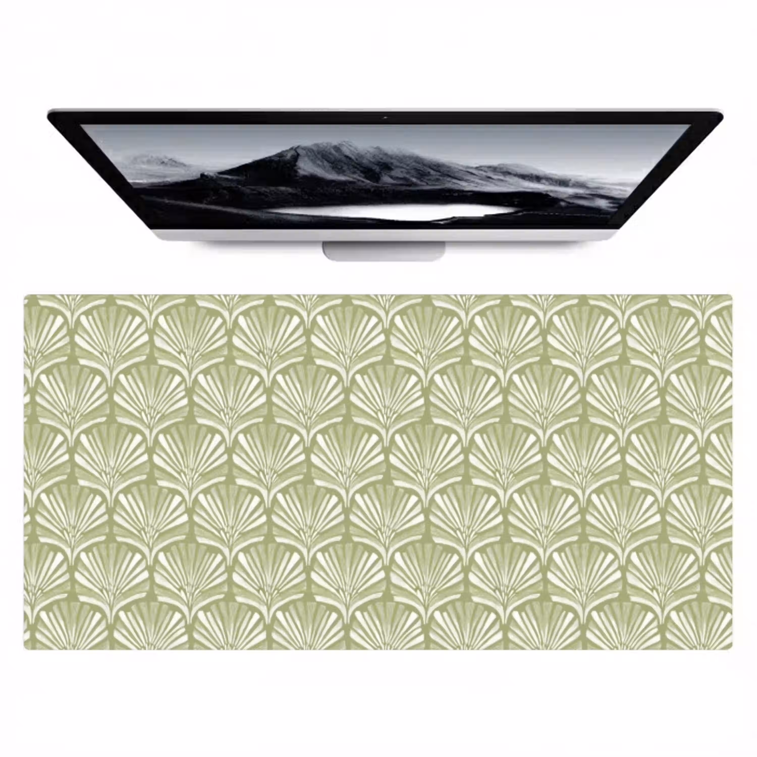 Saliegroen - Ginkgo Biloba - Waaier - Patroon Muismat XXL klein 681 -zzz3d