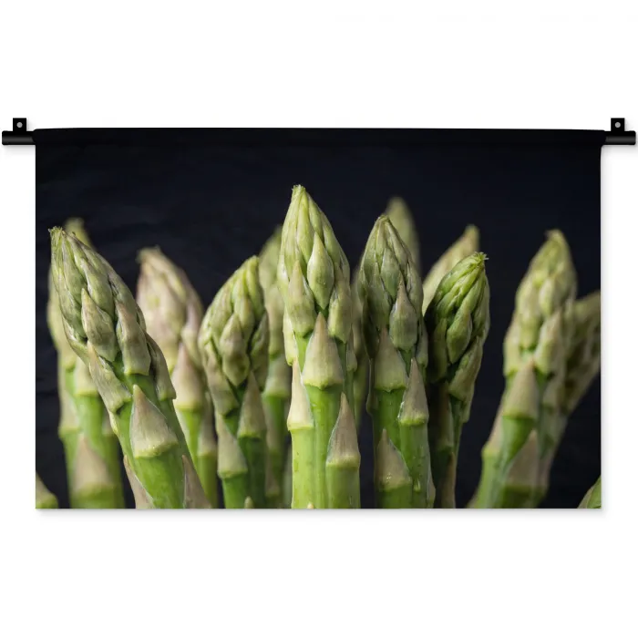 Asperges - Groen - Zwart Wandkleed katoen klein -zz3d
