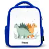 Dinos - Dieren - Sterren Kinderrugzak - Blauw middel -3d