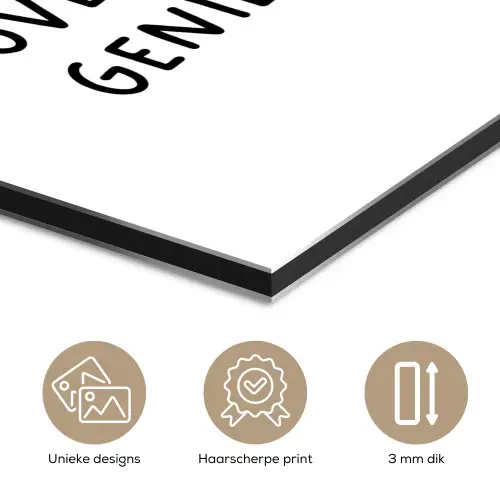Spreuken - Herinner je gisteren droom over morgen en geniet vandaag - Quotes aluminium wit klein -closeup_NL