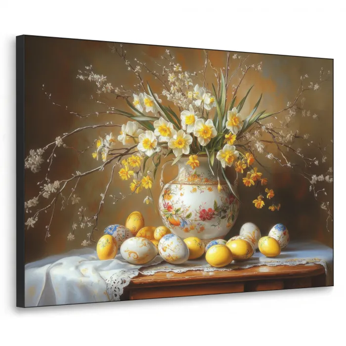 Paaseieren - Stilleven - Vaas Textielframe - compleet frame klein -3d