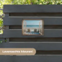 Doorkijk - Strandstoelen - Duinen - Zee - Natuur tuinposter los doek klein -sfeer3