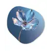 Blauw - Bloem - Glazen - Sierlijk Wandcirkel Organisch Plexiglas middel -3d