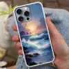 Golven - Zee - Kleurrijk - Rotsen Hoesje iPhone 16 Pro Max met koord klein -sfeer3