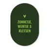 Donkergroen - Quote - Zon - Zomer Wandcirkel Ovaal Glas middel -3d