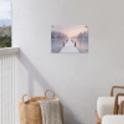 Steiger - Meer - Mist - Winter - Serene tuinposter los doek klein -sfeer8