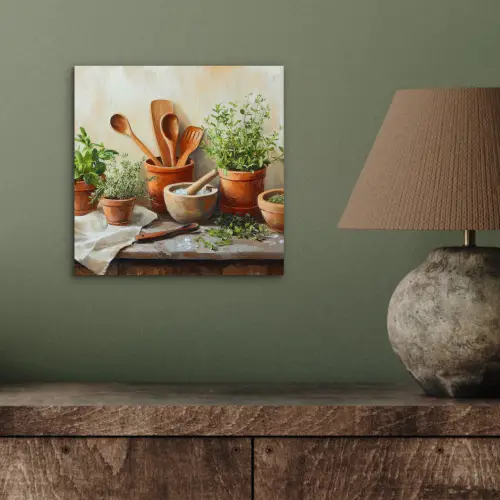 Potten - Kruiden - Hout aluminium wit klein -sfeer2