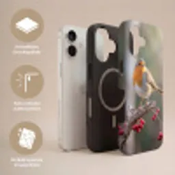 Roodborst - Tak - Bessen - Natuur Toughcase MagSafe Apple iPhone 17 klein -USP_Lagen_DE