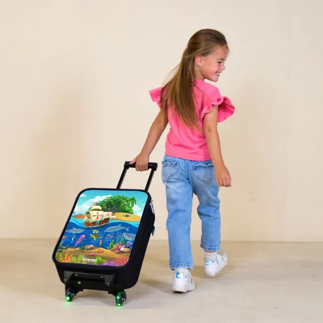 Zeilschip op de oceaan Kinderkoffer - Zwart klein -sfeer1