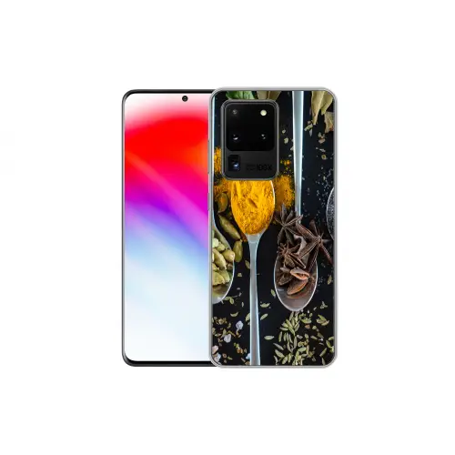 Kruiden - Lepel - Specerijen - Zwart - Keuken Telefoonhoesje Samsung Galaxy S20 Ultra klein -dubbelS20Ultra