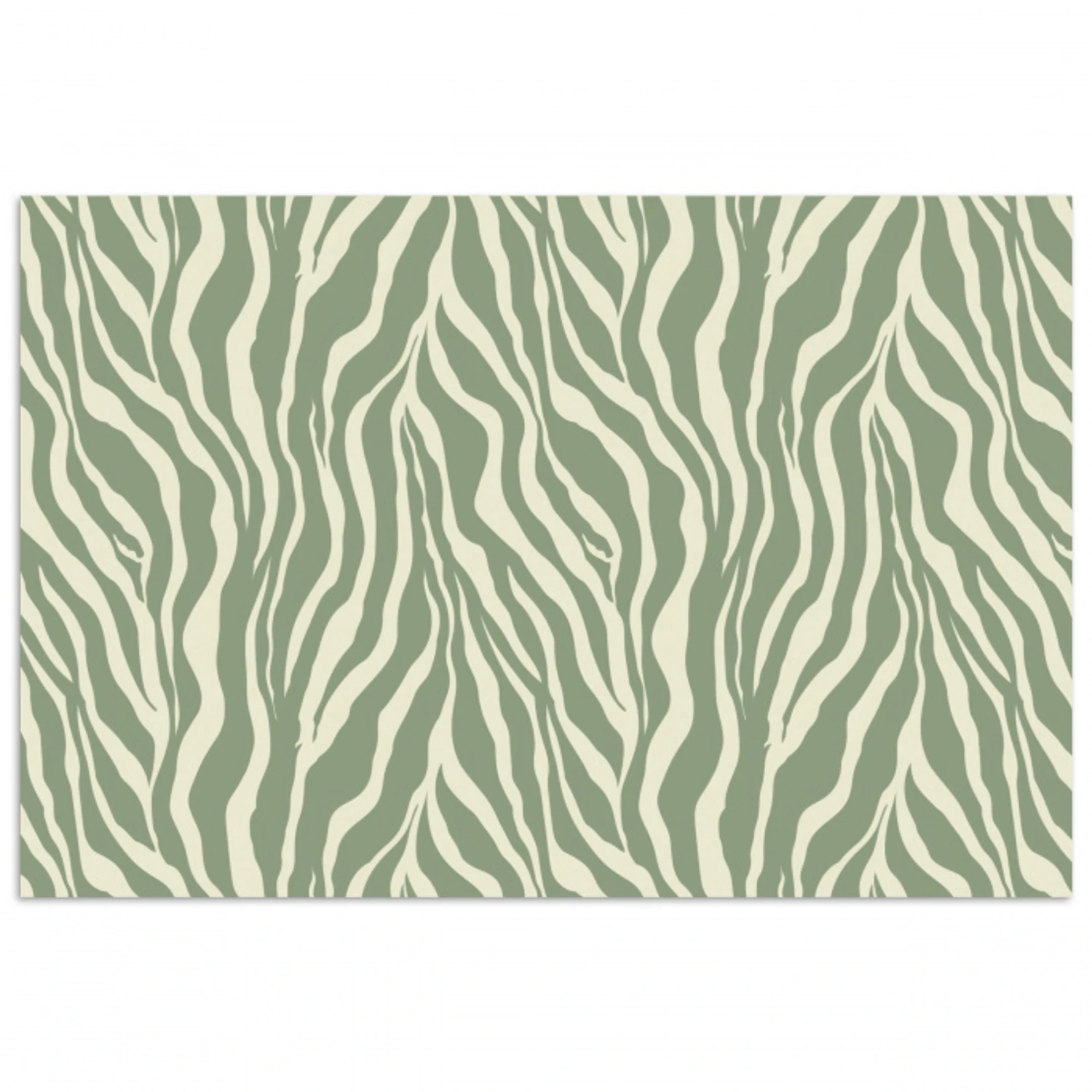 Zebra - Motief - Groen poster papier klein 62 -3d