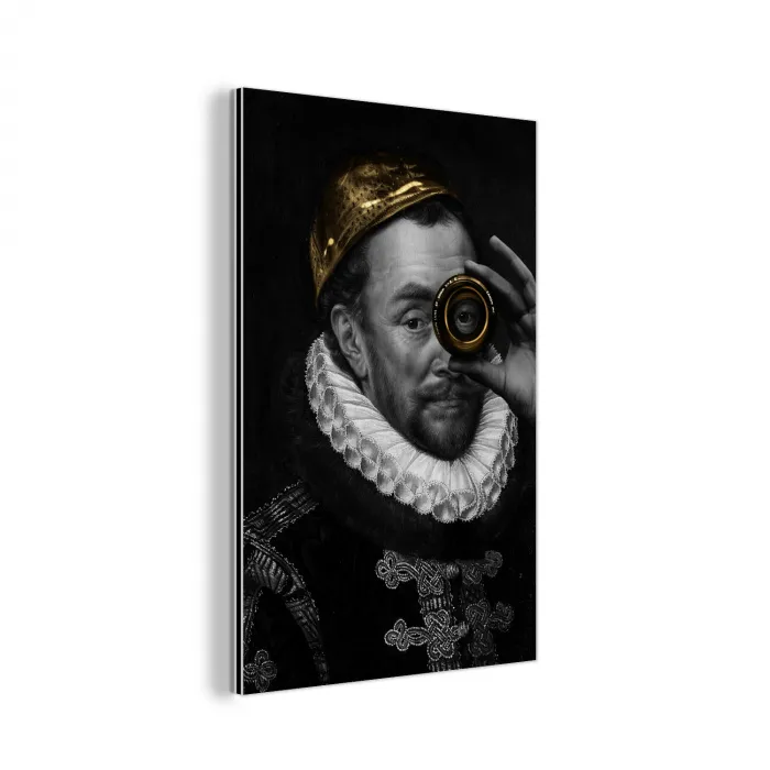 Willem van Oranje - Adriaen Thomasz - Goud - Lens aluminium wit klein -3d