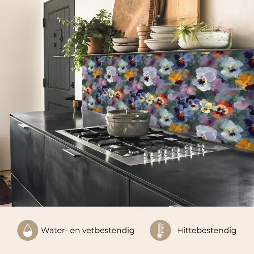 Pastel - Viooltjes - Groen - Patroon keuken achterwand 2 middel 871 -usp_NL
