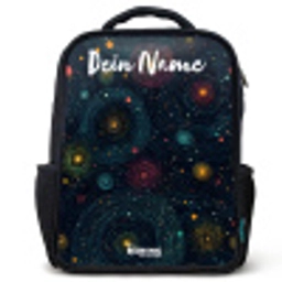 Sterren - Planeten - Kleurrijk Rugzak - Zwart middel -3d