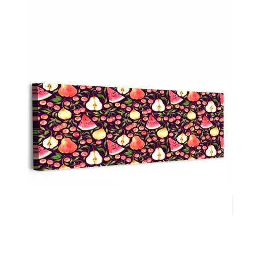 Donker - Bladeren - Fruit - Patroon canvas 2cm klein 828 -z3d