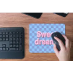Sweet dreams - Vierkanten - Roze - Blauw muismat rubber klein -toetsenbord