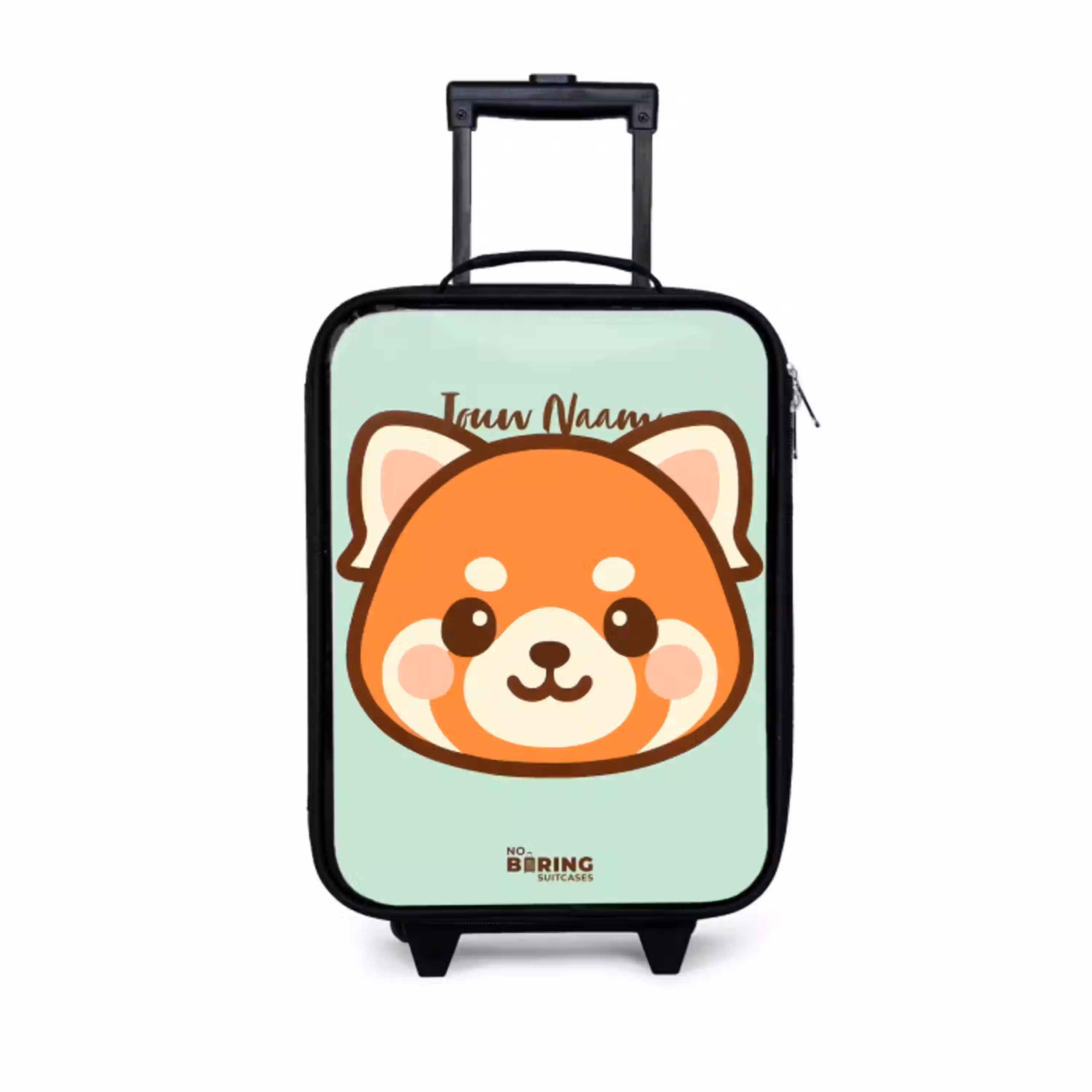 Kawai - Rode panda - Groen Kinderkoffer - Zwart klein -3d