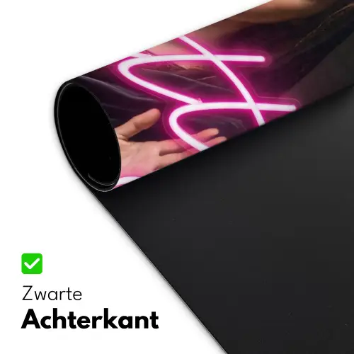 Ironisch - Tekst - Neon Muismat XXL klein -sfeer2